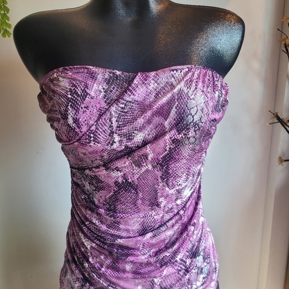 Kismet Purple and Black Snakeskin Look Tube Top M - Picture 2 of 7
